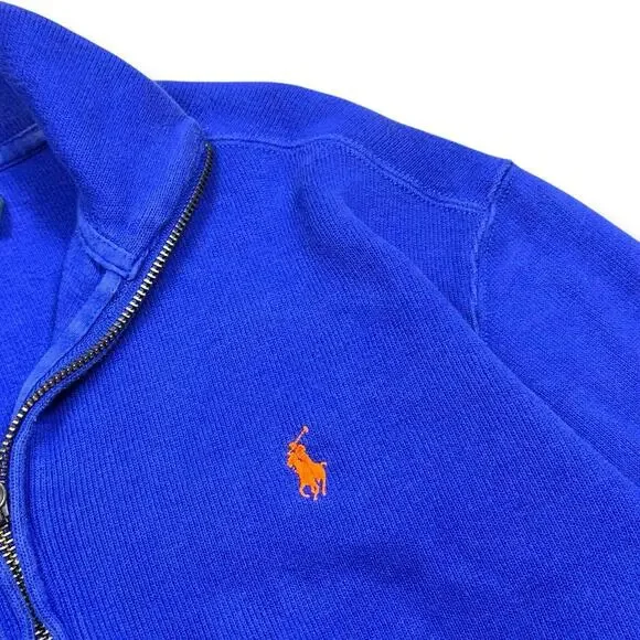 VTG Polo Ralph Lauren Sweatshirt Men’s Sz S Blue 1/4 Zip Pony USA Island Made - Picture 4 of 9